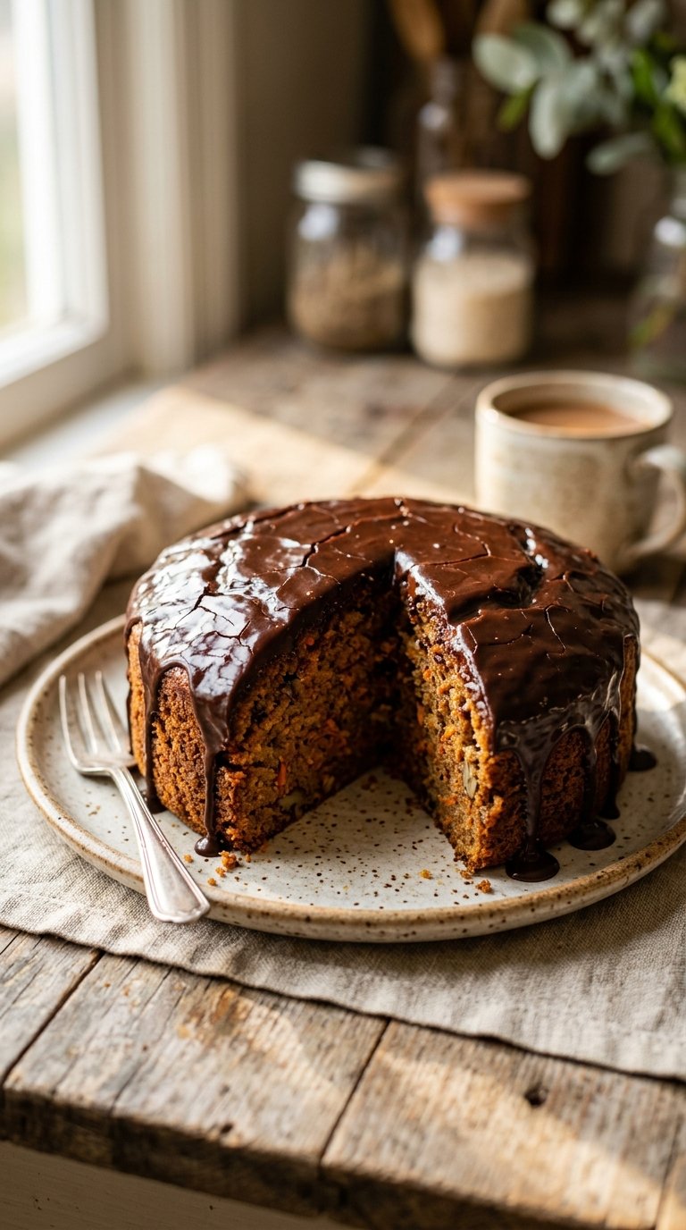 Bolo de Cenoura com Cobertura de Chocolate Crocante