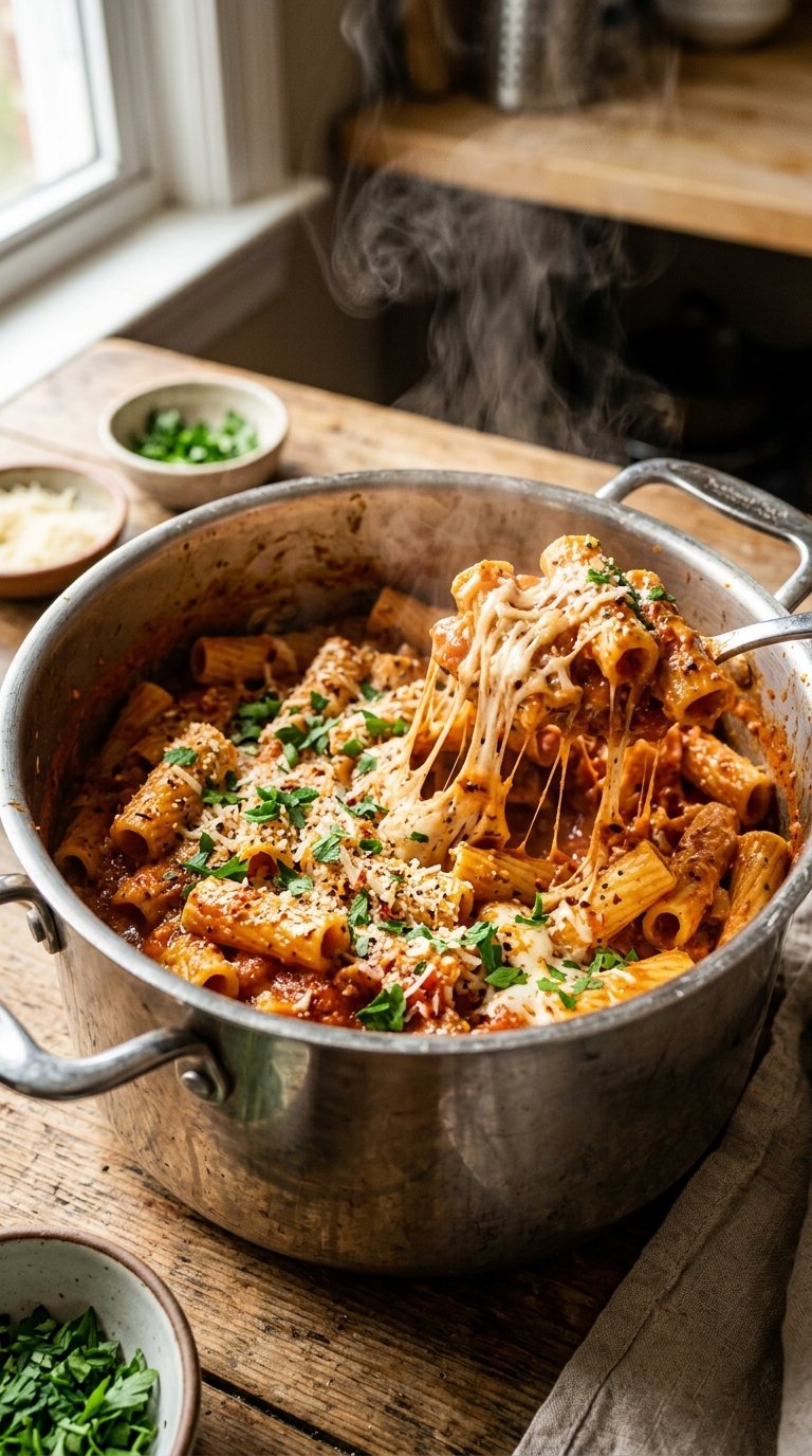 Macarrão de Panela de Pressão Cremoso: O Almoço de Uma Panela Só